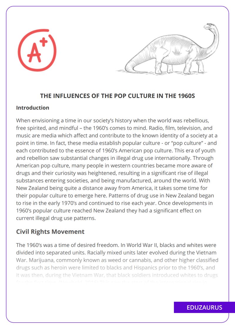 The Influences Of The Pop Culture in The 1960S
