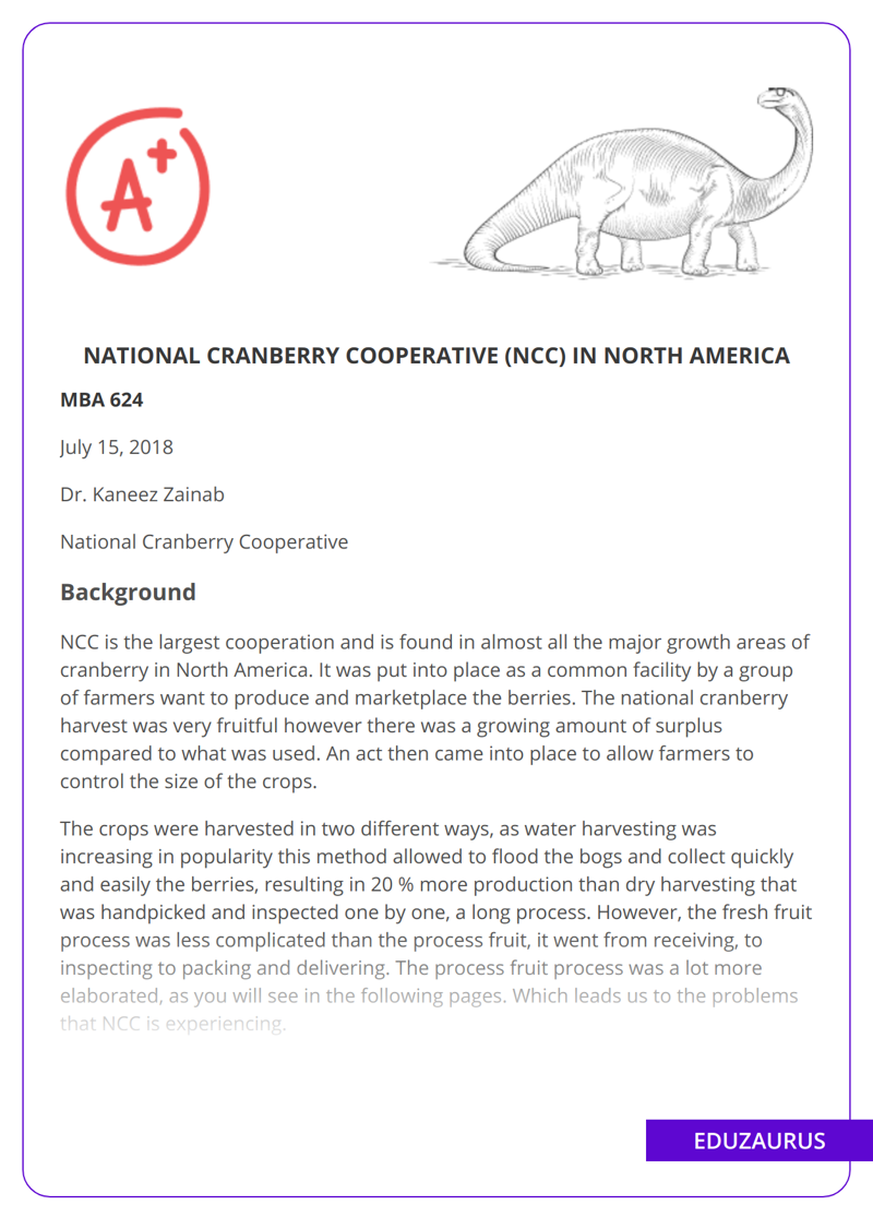 National Cranberry Cooperative (NCC) in North America