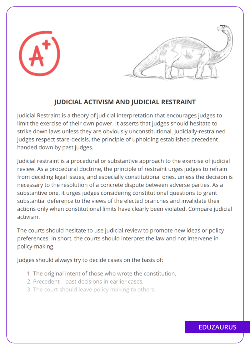Judicial activism and judicial restraint