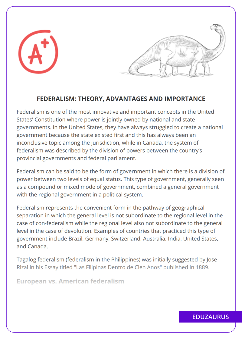 Importance of Federalism: Theory, Advantages