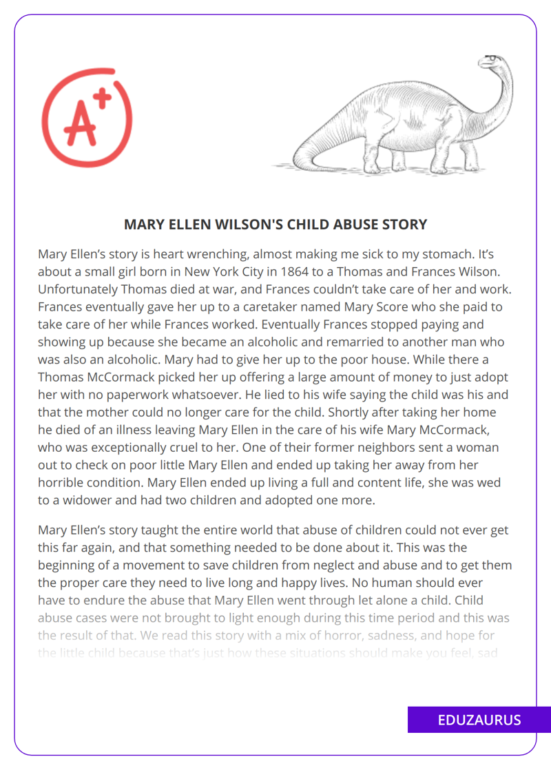 Mary Ellen Wilson’s Child Abuse Story