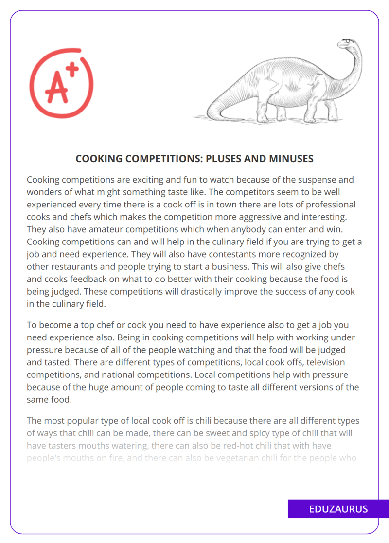 Cooking Competitions: Pros and Cons