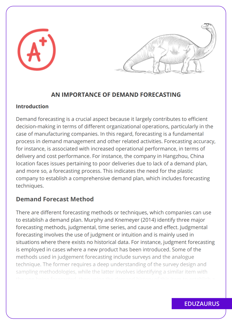 An Importance Of Demand Forecasting