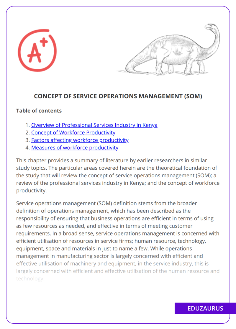 Concept of Service Operations Management (SOM)