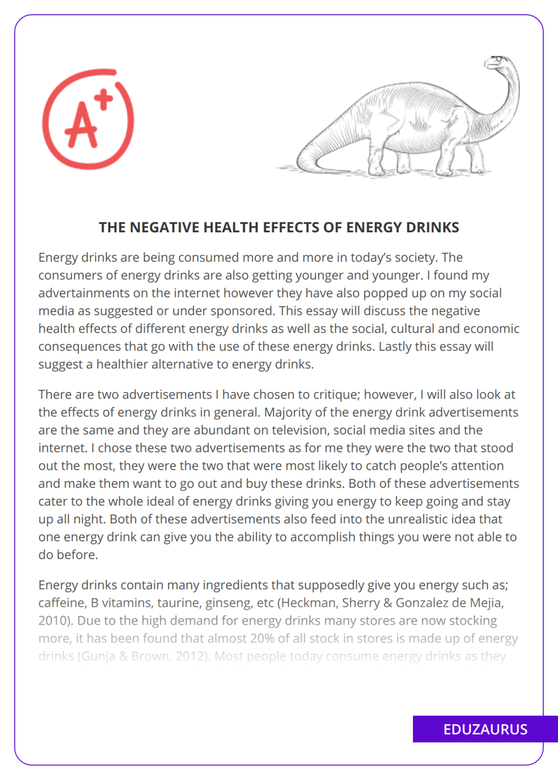 The Negative Health Effects of Energy Drinks