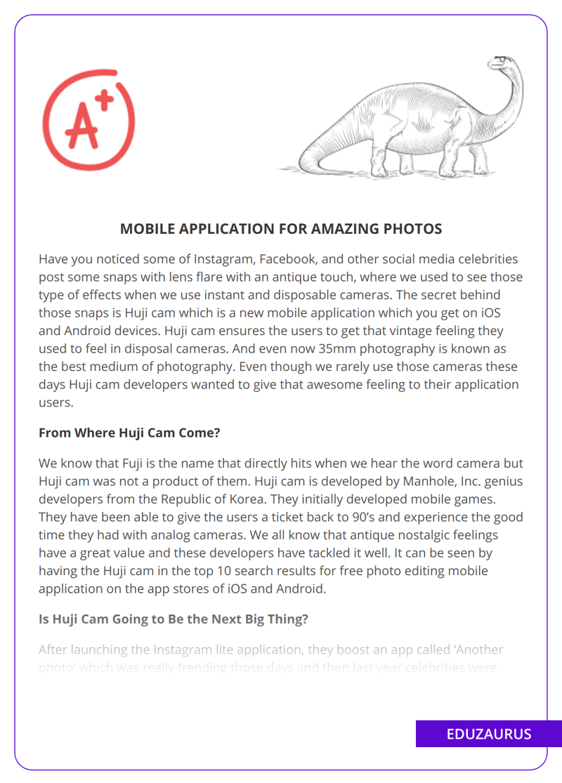 Mobile Application for Amazing Photos