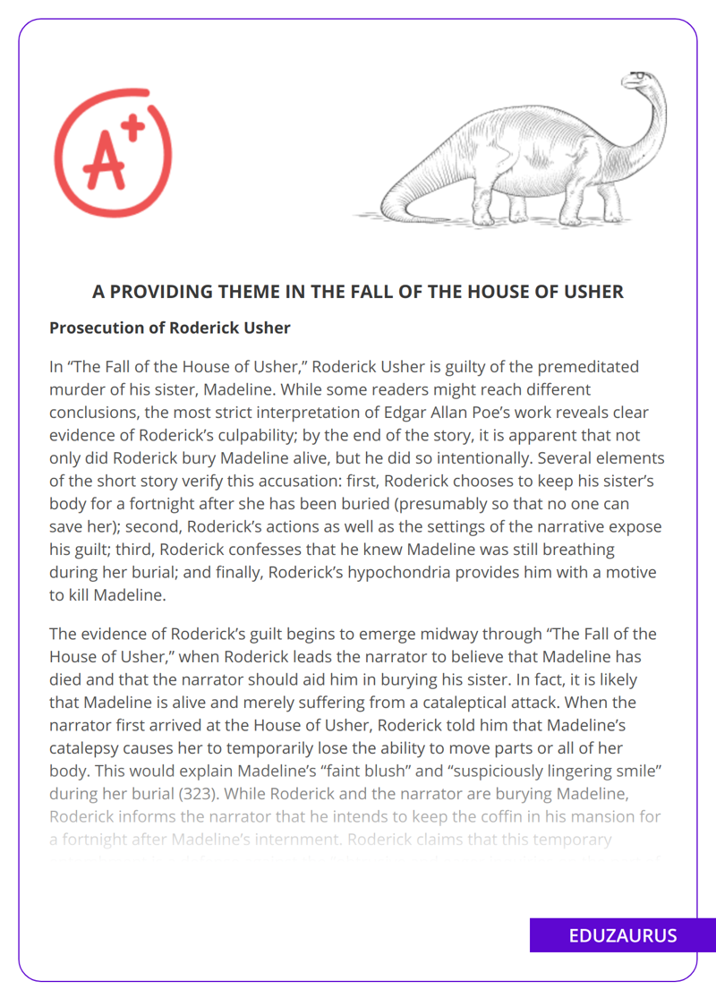 A Providing Theme in The Fall of The House of Usher