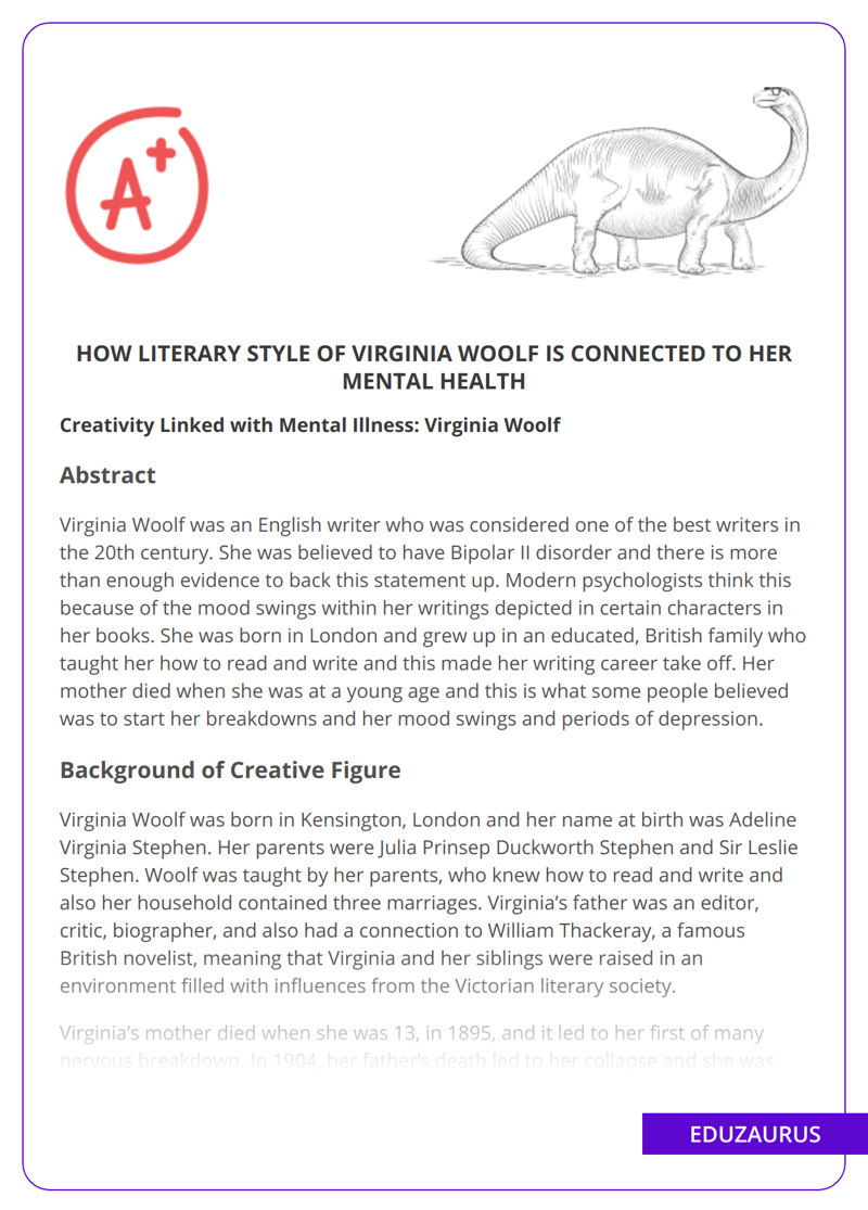 How Literary Style Of Virginia Woolf Is Connected to Her Mental Health