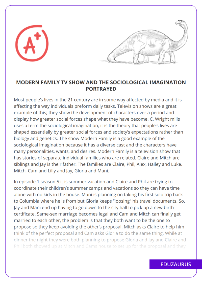 Modern Family TV Show and the Sociological Imagination Portrayed