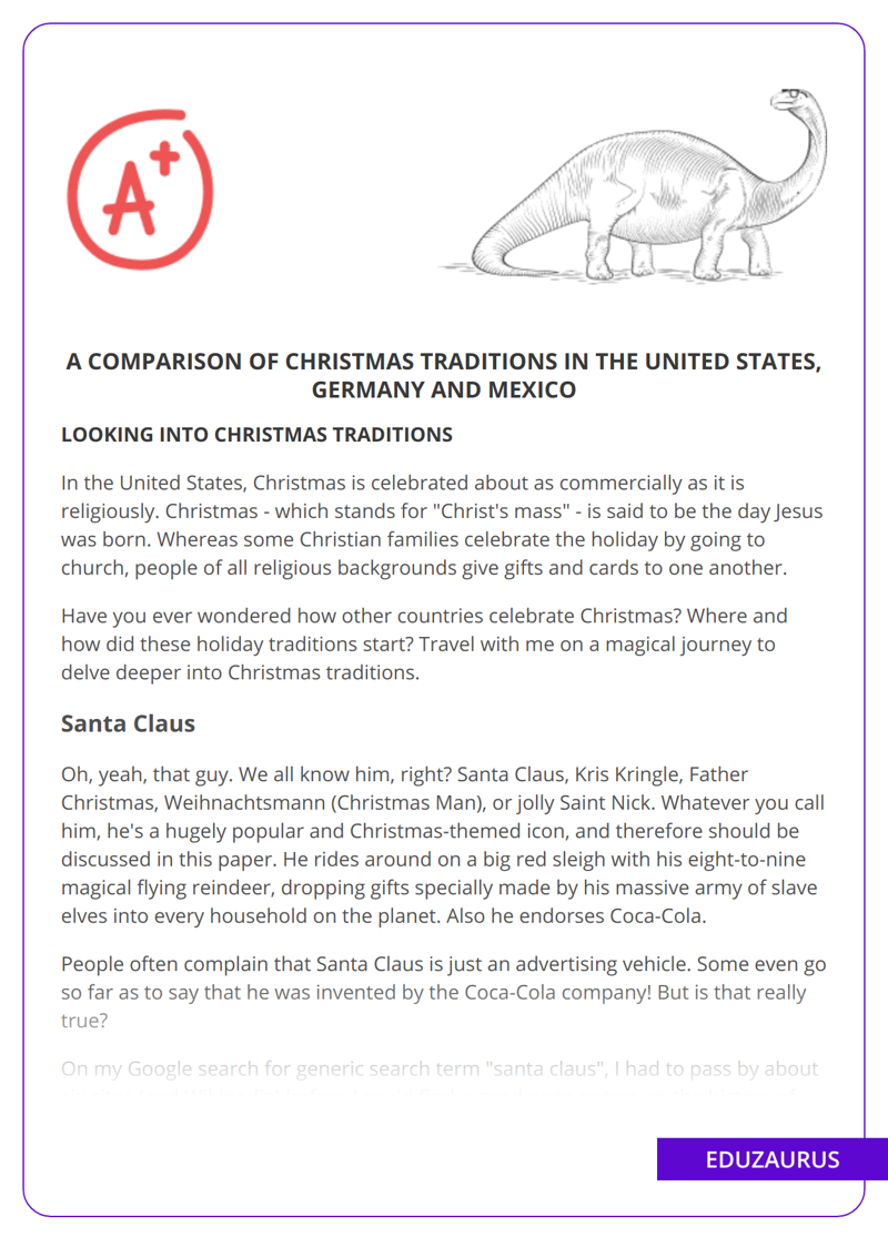 A Comparison of Christmas Traditions in the United States, Germany and Mexico