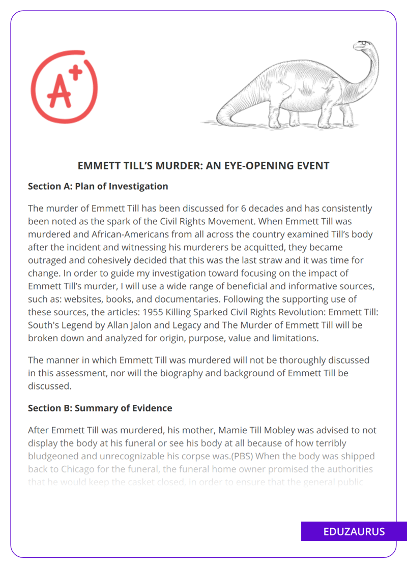 Emmett Till’s Murder: an Eye-Opening Event