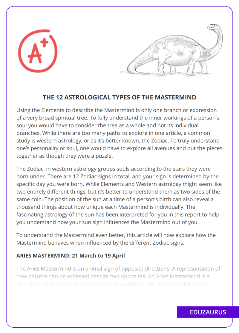 The 12 Astrological Types Of The Mastermind