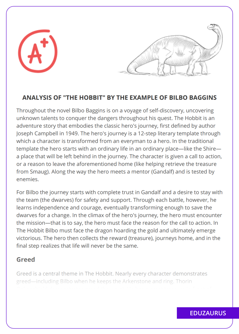 Analysis Of “The Hobbit” By The Example Of Bilbo Baggins