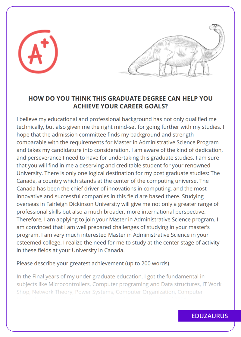 How Do You Think This Graduate Degree Can Help You Achieve Your Career Goals?