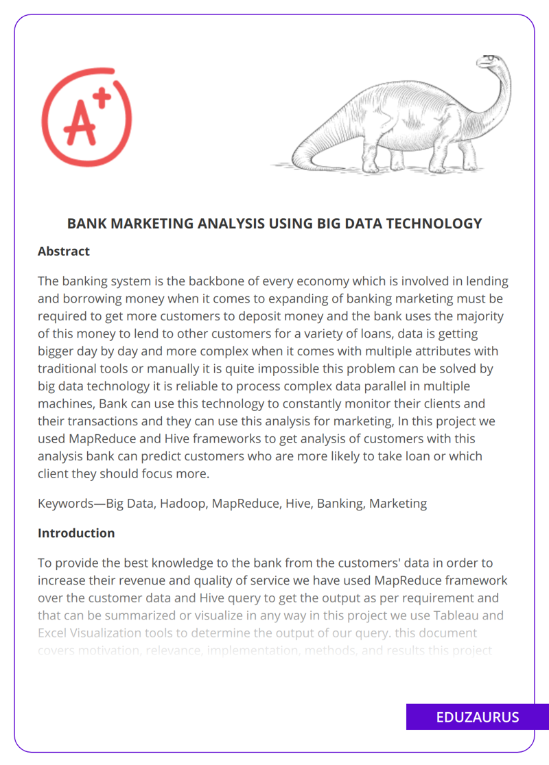 Bank Marketing Analysis Using Big Data Technology