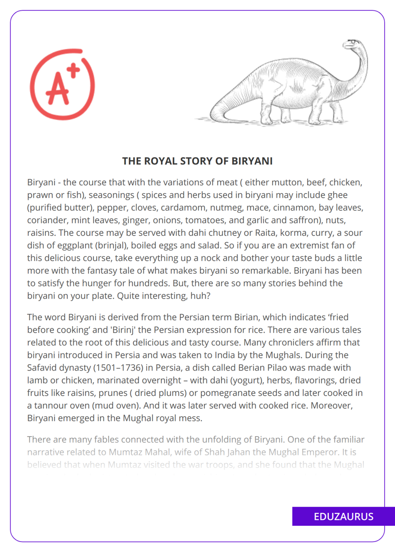 The Royal Story Of Biryani
