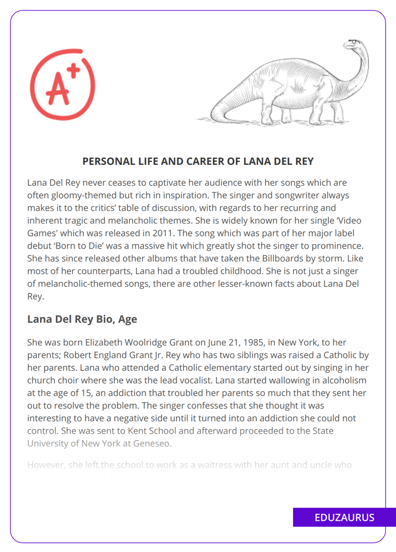 Personal Life and Career of Lana Del Rey