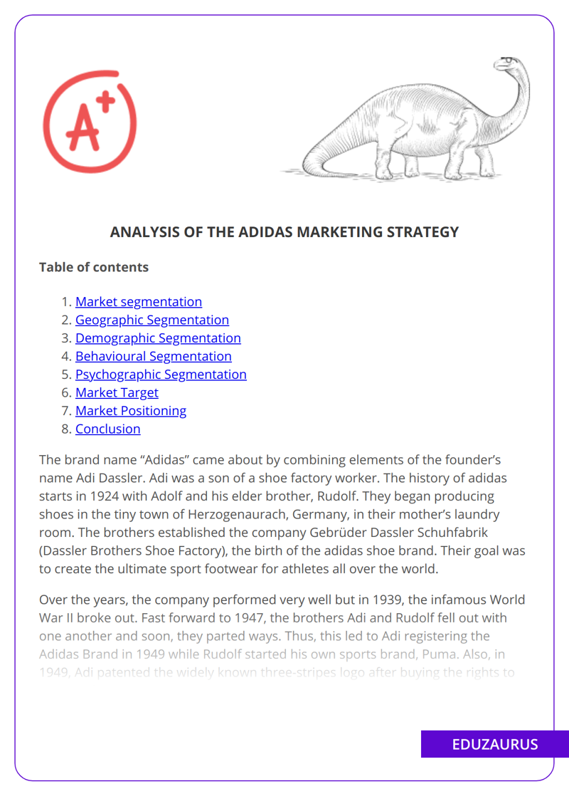 Analysis Of The Adidas Marketing Strategy