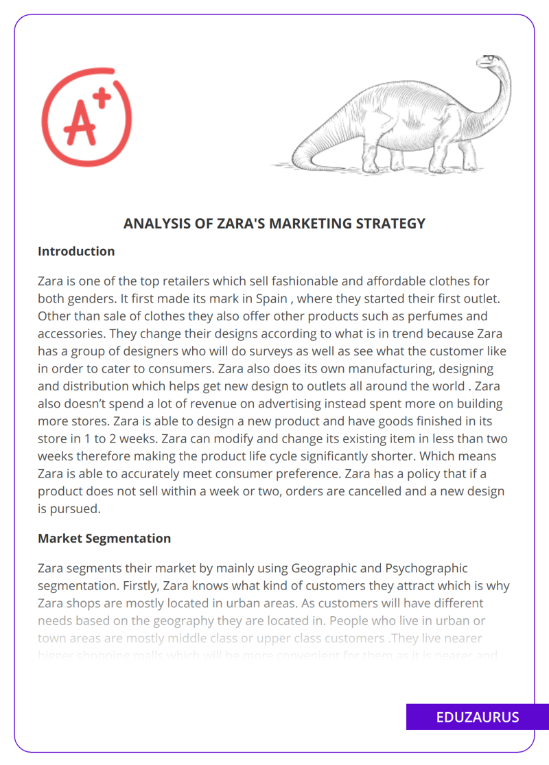Analysis of Zara’s Marketing Strategy