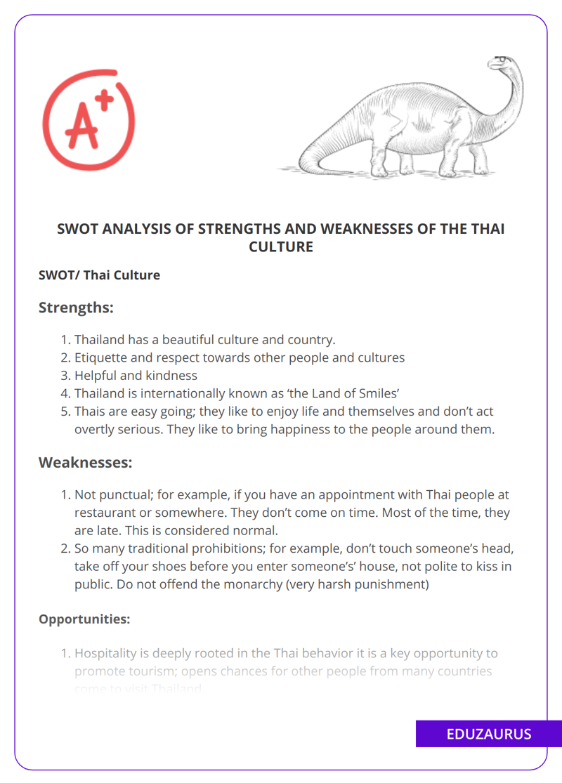 SWOT Analysis: Strengths and Weaknesses of the Thai Culture