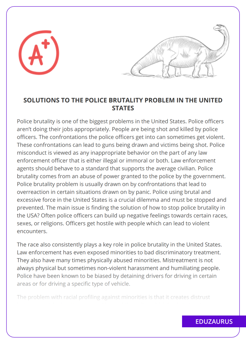 Solutions to the Police Brutality Problem in The United States