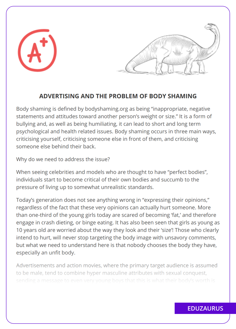 Advertising And The Problem Of Body Shaming