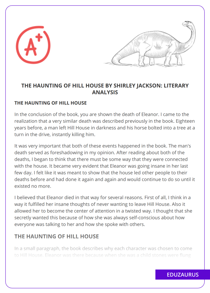 The Haunting of Hill House by Shirley Jackson: Literary Analysis