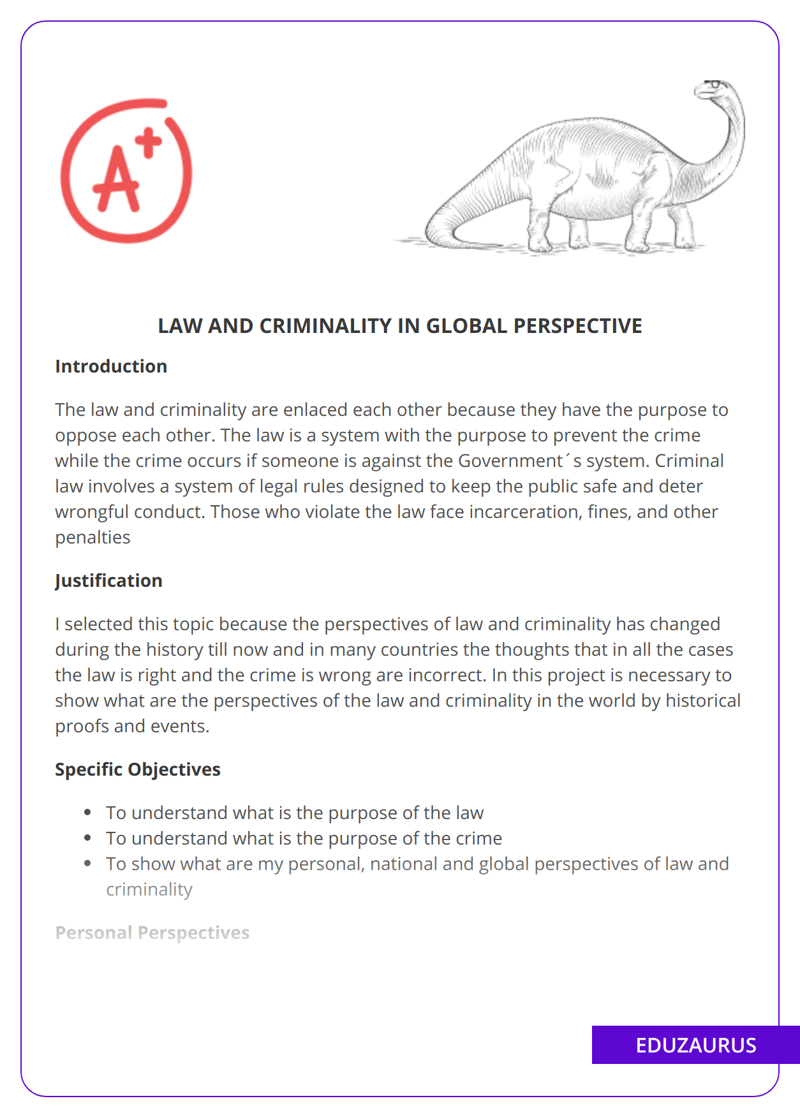 Law and Criminality in Global Perspective