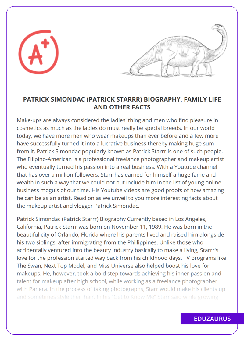 Patrick Simondac (Patrick Starrr) Biography, Family Life And Other Facts