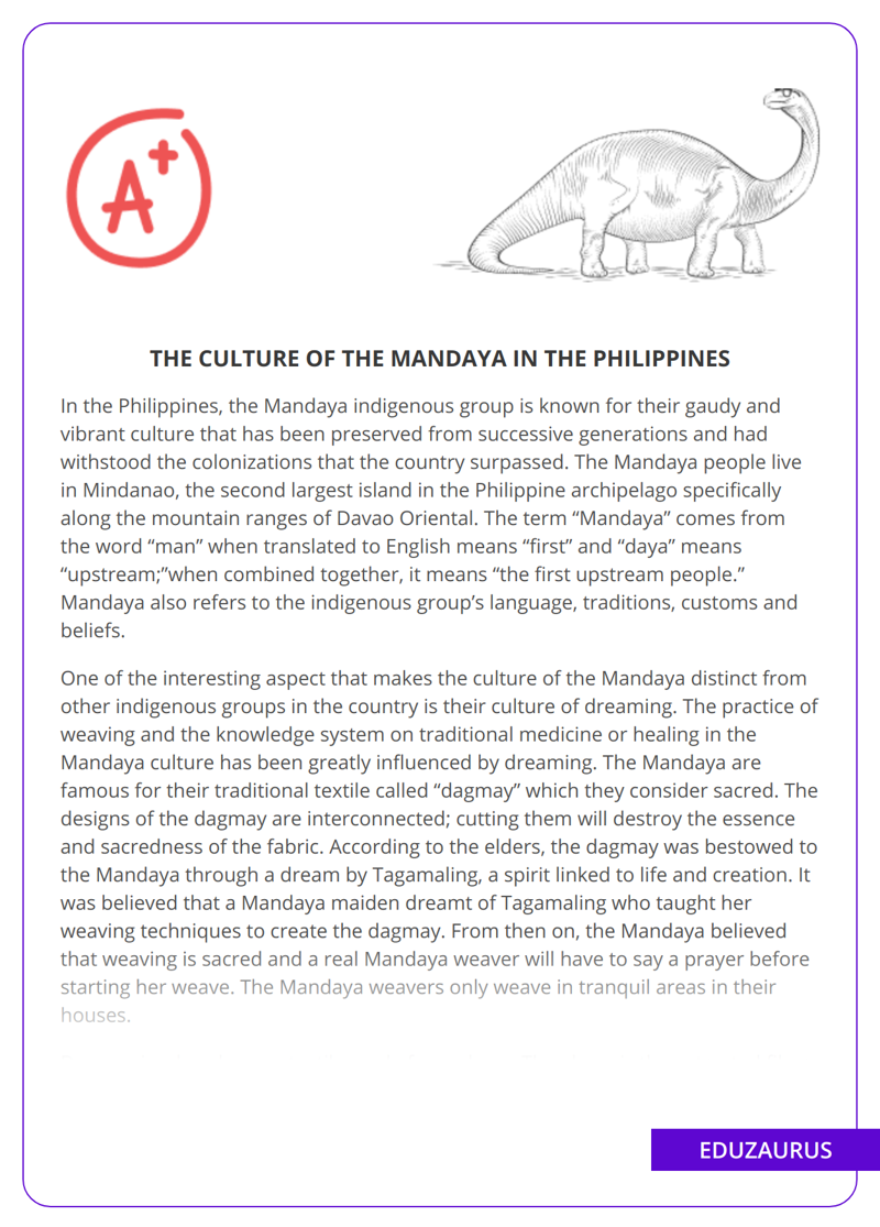 The Culture Of The Mandaya in The Philippines