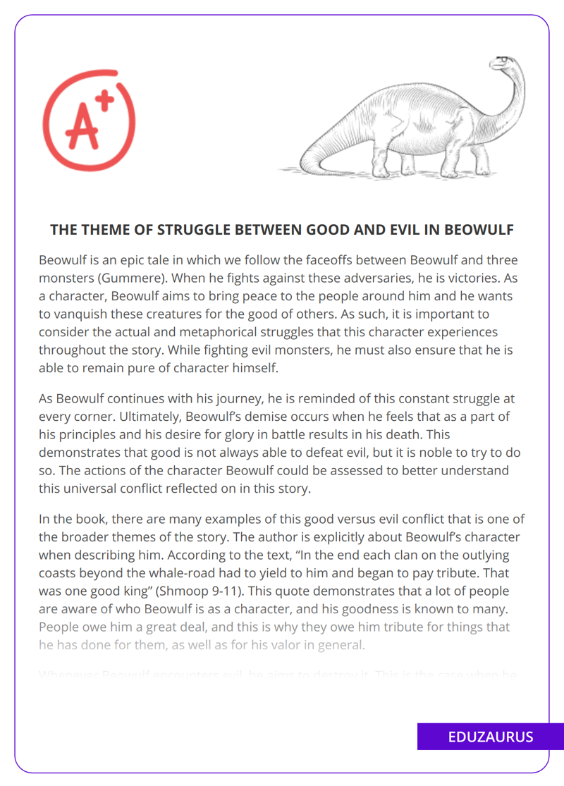 The Theme Of Struggle Between Good And Evil in Beowulf