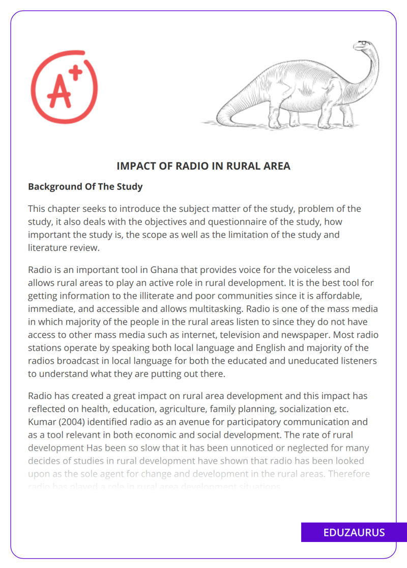 Impact Of Radio in Rural Area