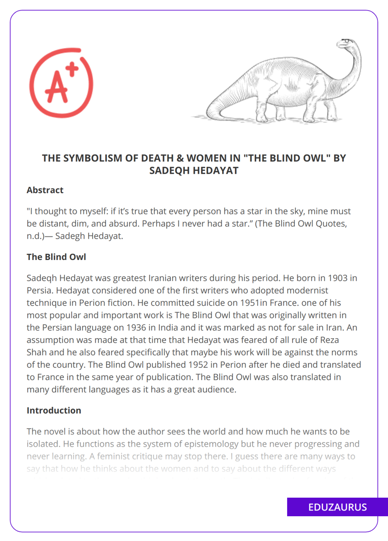 The Symbolism Of Death & Women in “The Blind Owl” By Sadeqh Hedayat