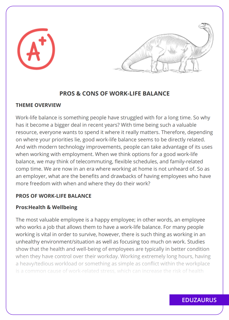 Pros & Cons Of Work-Life Balance