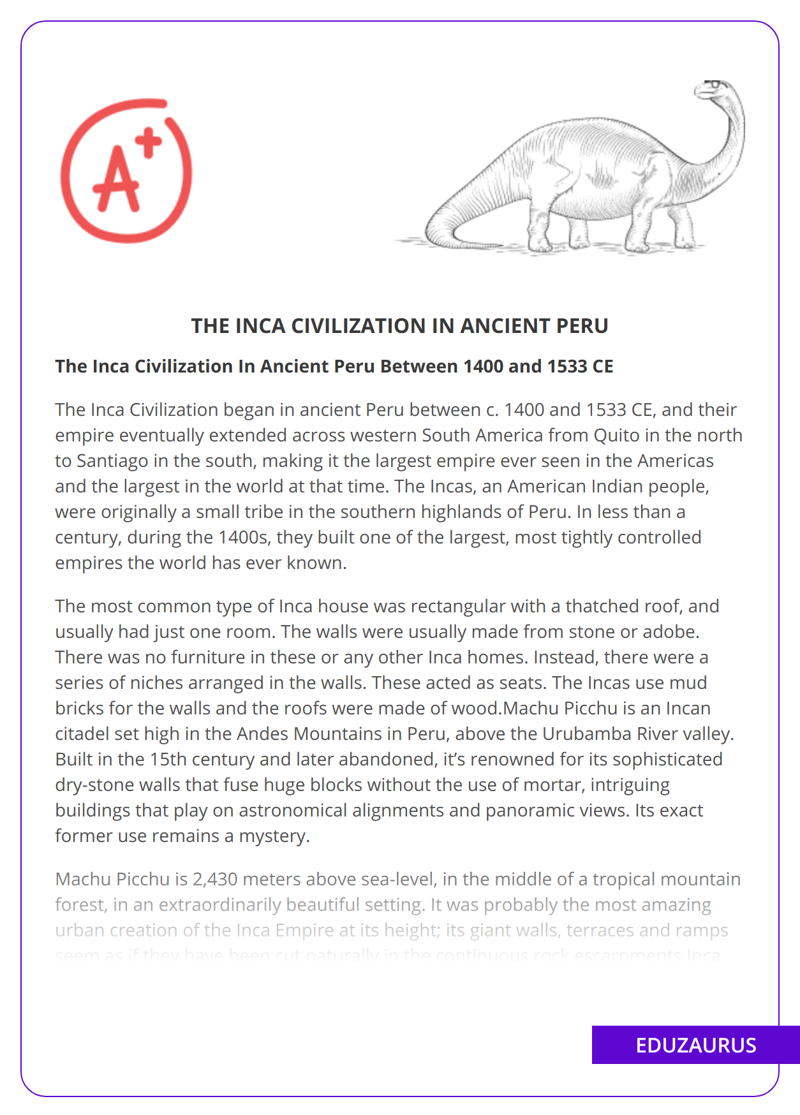 The Inca Civilization in Ancient Peru