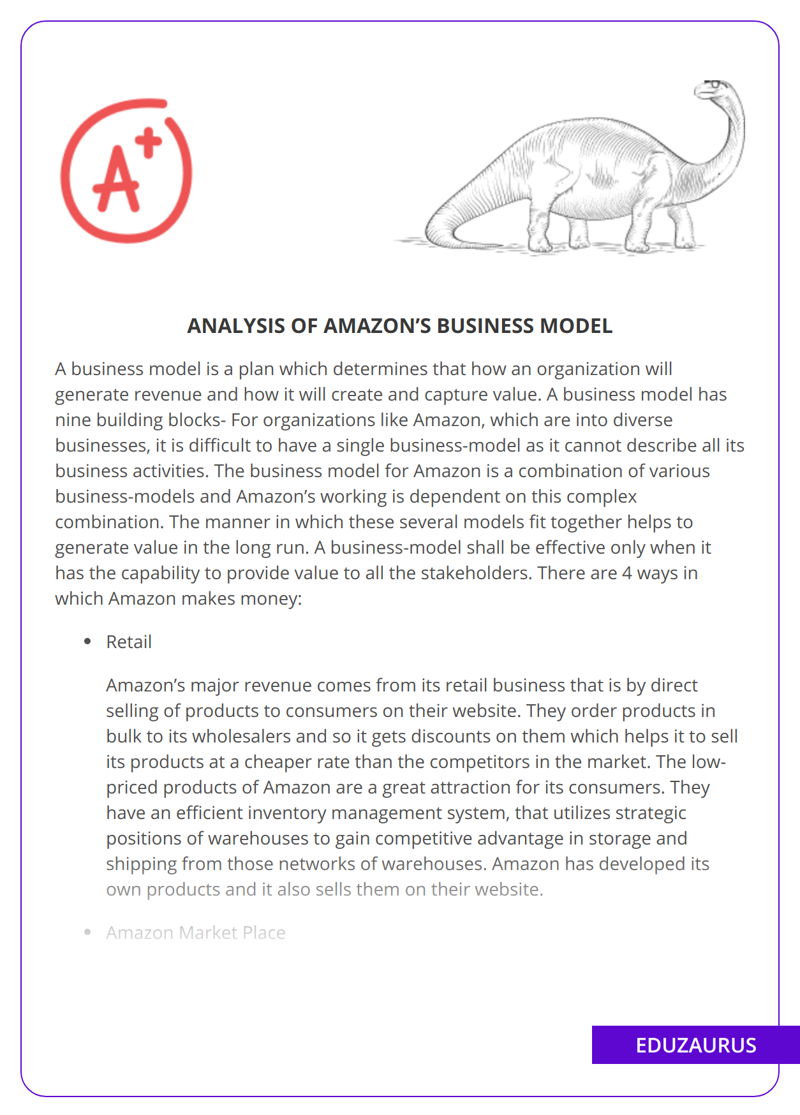 Analysis Of Amazon’s Business Model