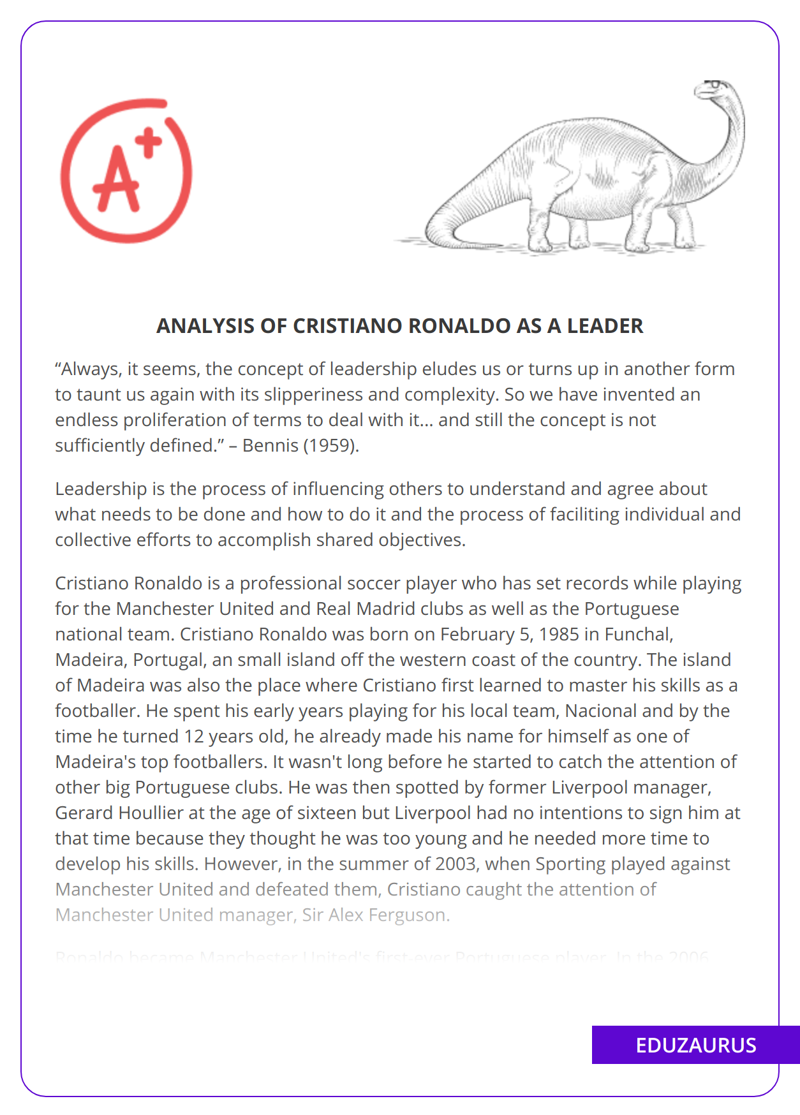 Analysis Of Cristiano Ronaldo As a Leader
