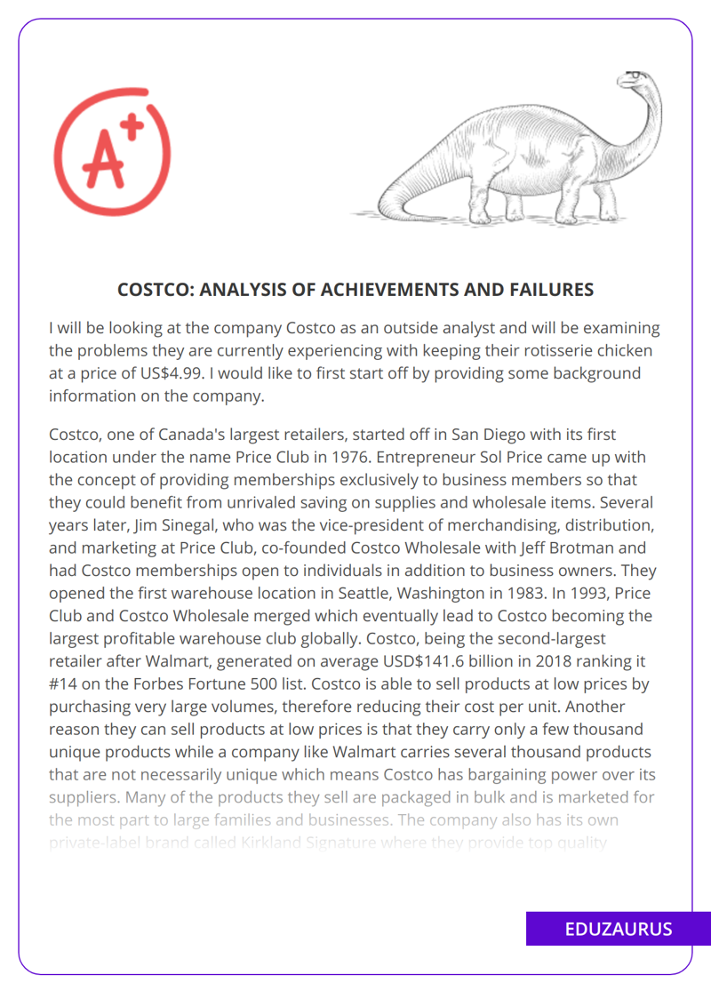 Costco: Analysis of Achievements and Failures