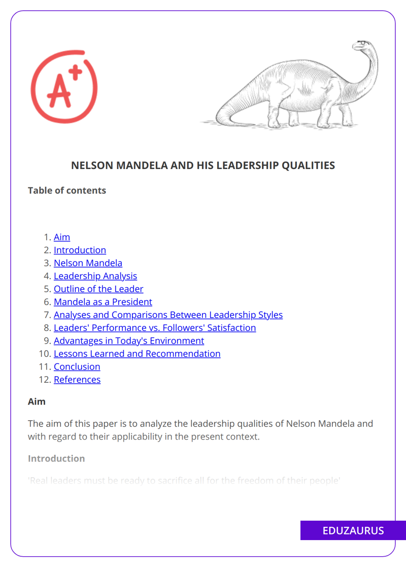 Nelson Mandela and His Leadership Qualities