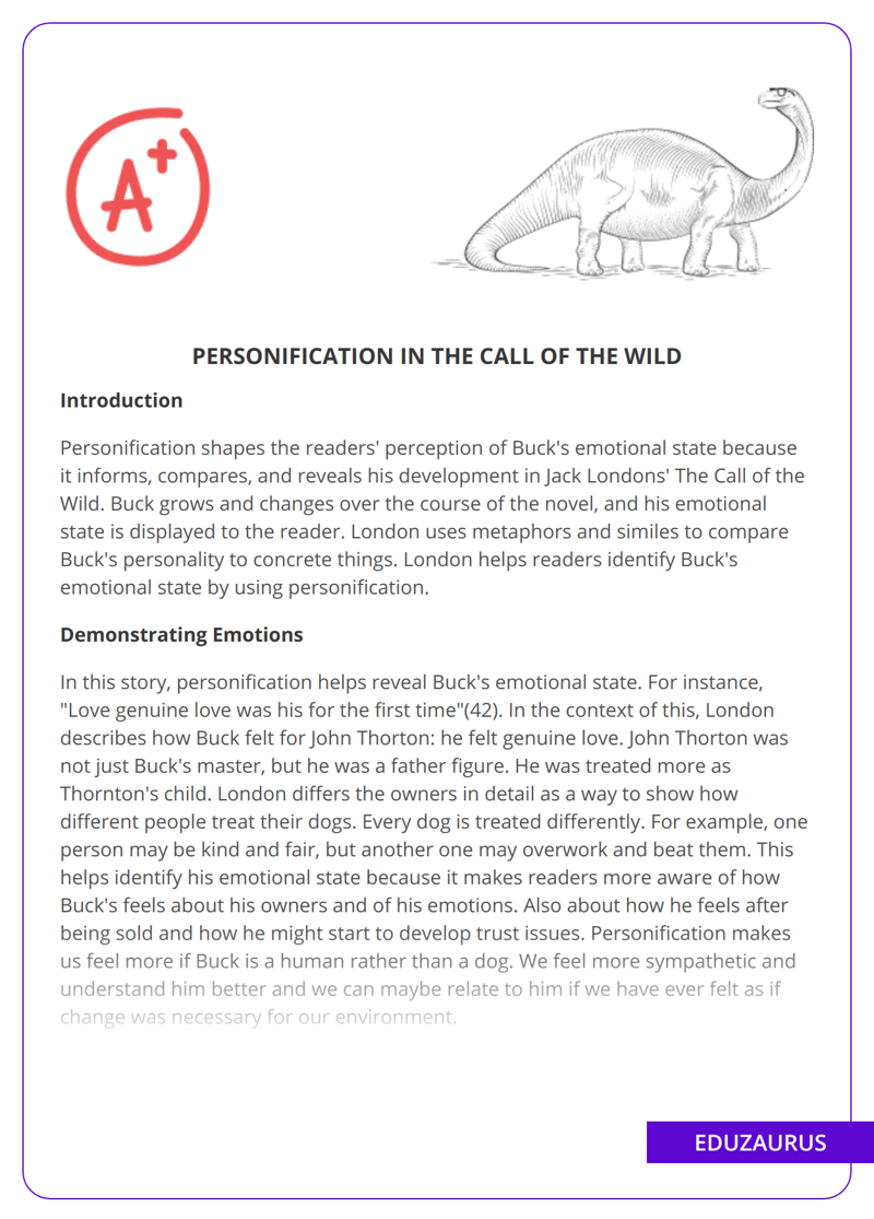 Personification in The Call Of The Wild