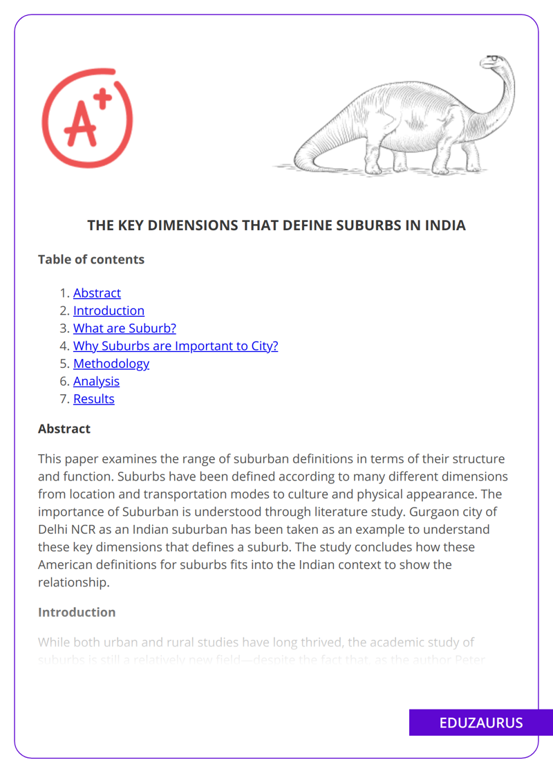 The Key Dimensions That Define Suburbs in India