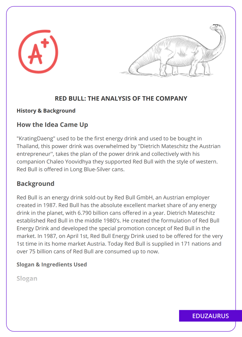 Red Bull: The Analysis of the Company