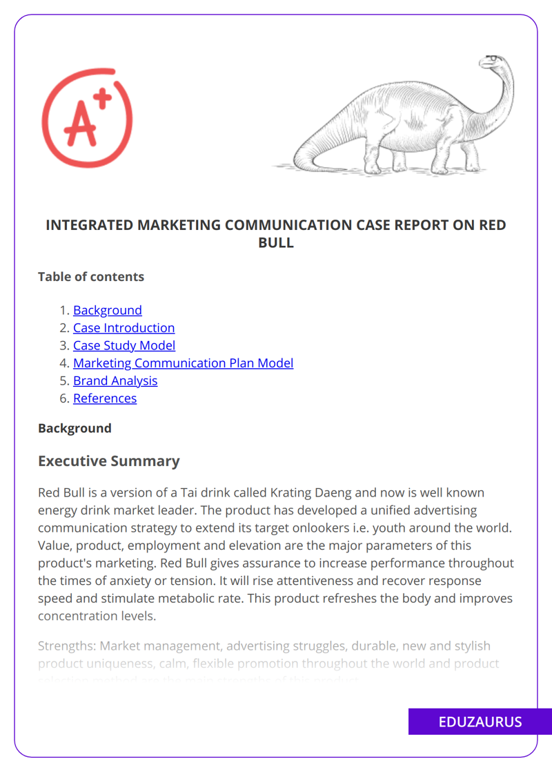 Integrated Marketing Communication Case Report on Red Bull