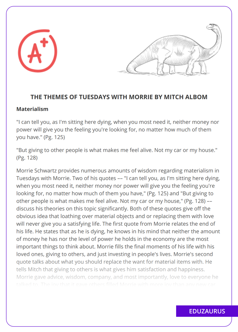 The Themes of Tuesdays With Morrie by Mitch Albom