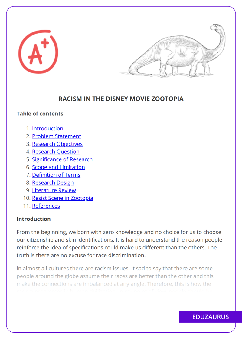 Racism in the Disney Movie Zootopia