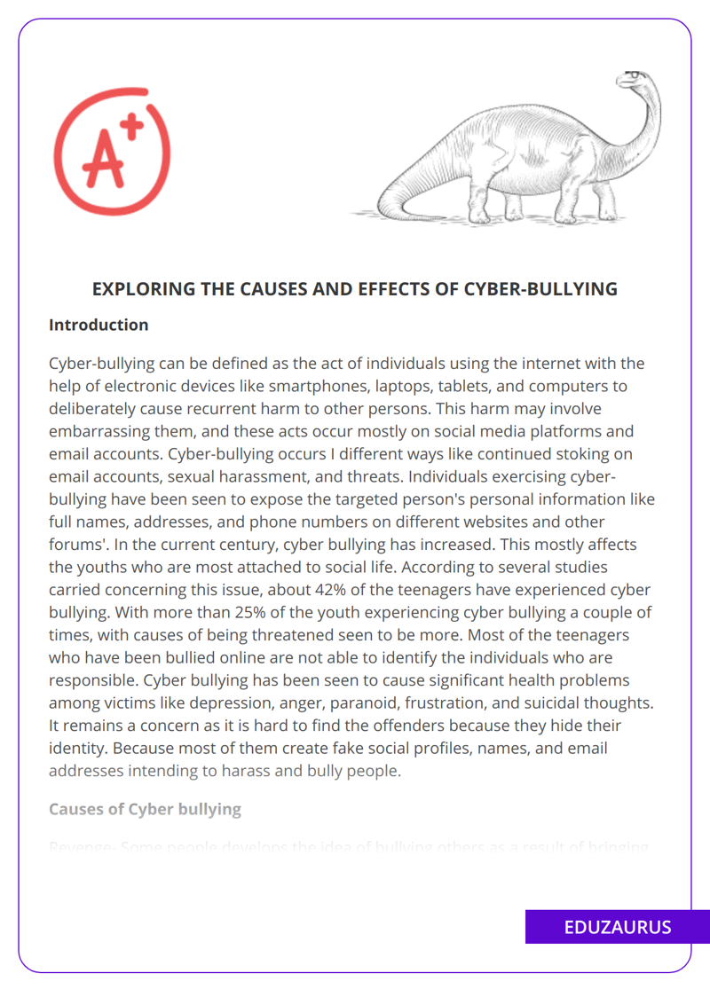 Exploring The Causes And Effects Of Cyber-bullying