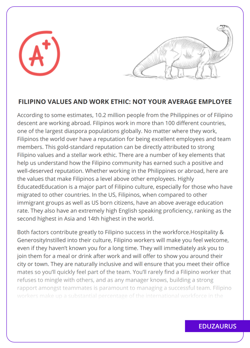 Filipino Values And Work Ethic: Not Your Average Employee