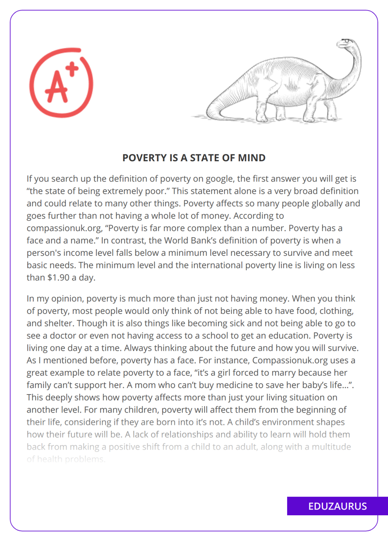 Poverty Is A State Of Mind