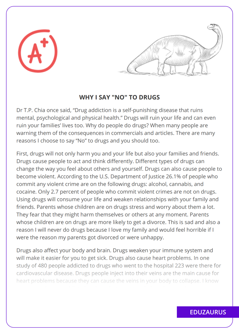 Why I Say “No” To Drugs