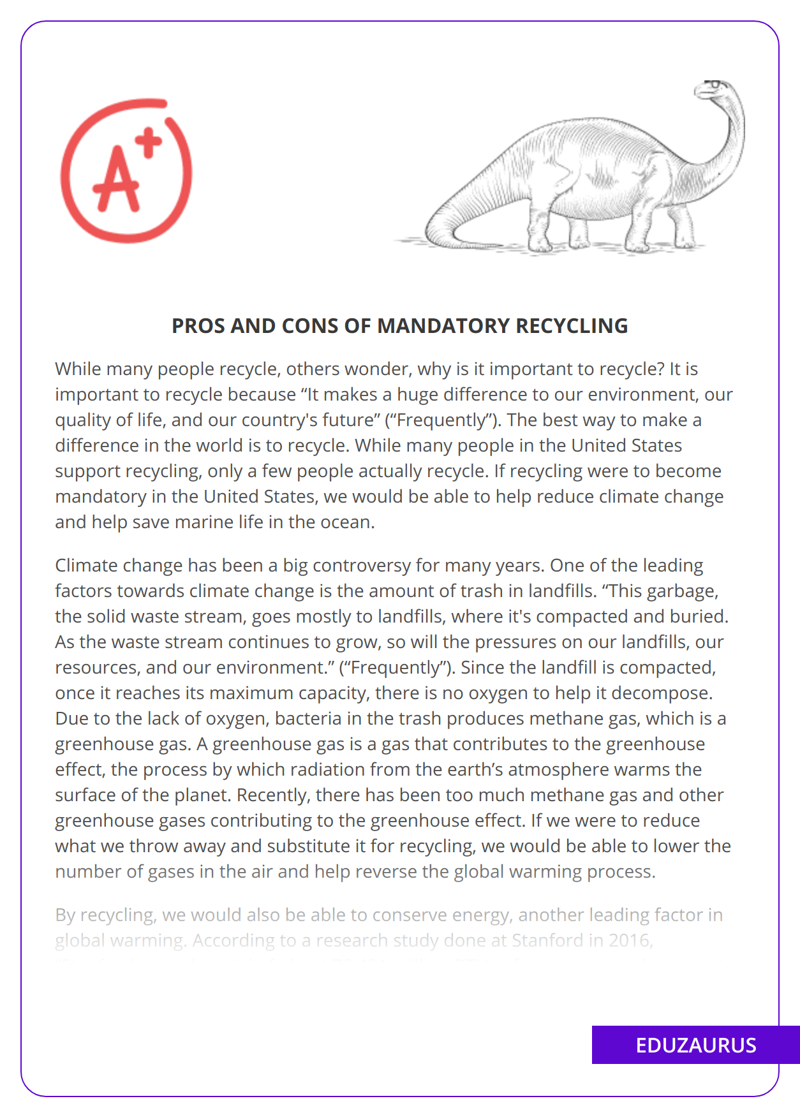 Pros And Cons Of Mandatory Recycling